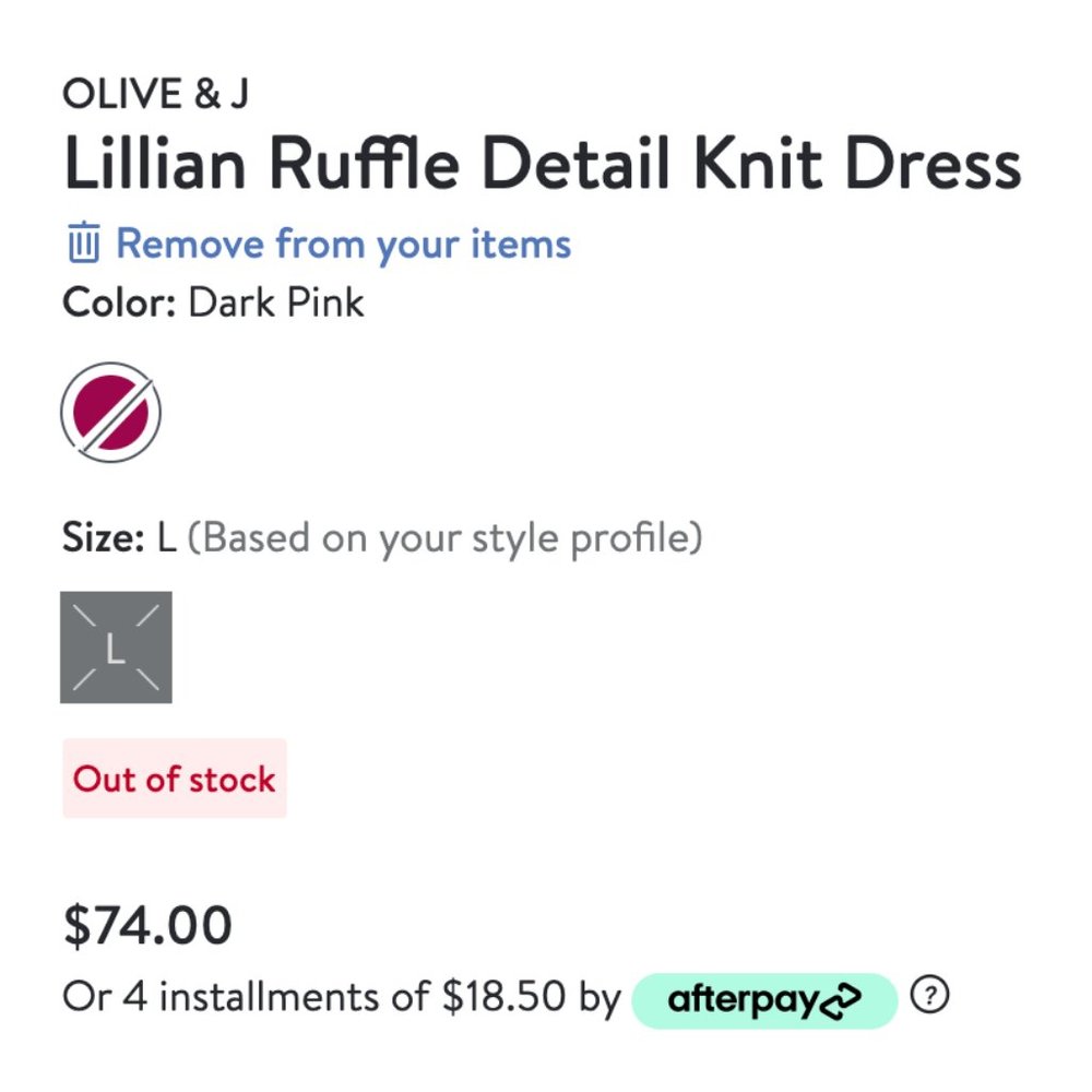 NWT STITCH FIX PINK RUFFLE DRESS - OLIVE & J - Picture 2 of 4